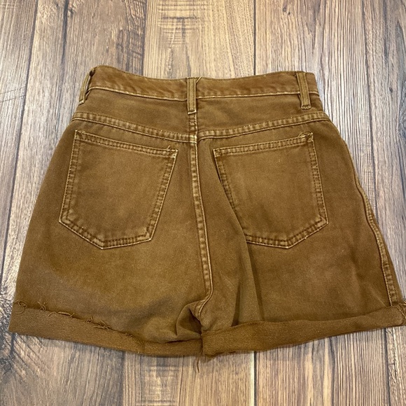 Vintage 100% Cotton 90’s High Waist Rust Denim Cutoff Cuffed Shorts Size XS / 25 - Picture 2 of 7